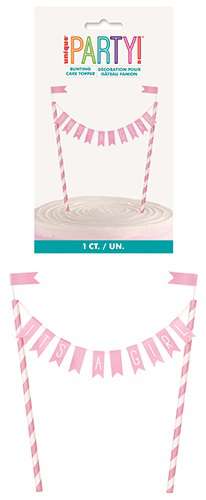 Cake Bunting - It's A Girl Pink - Click Image to Close